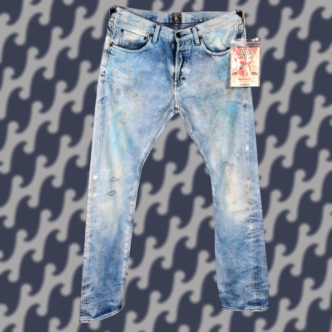 Prps PRPS Demon Jeans Slim Straight Distressed W32 Jeans Mens Slim Regular Blue 34 Inseam 100% Cotton Denim Brand: Prps Pattern: Solid Size US 32 / EU 48 - 1 Thumbnail
