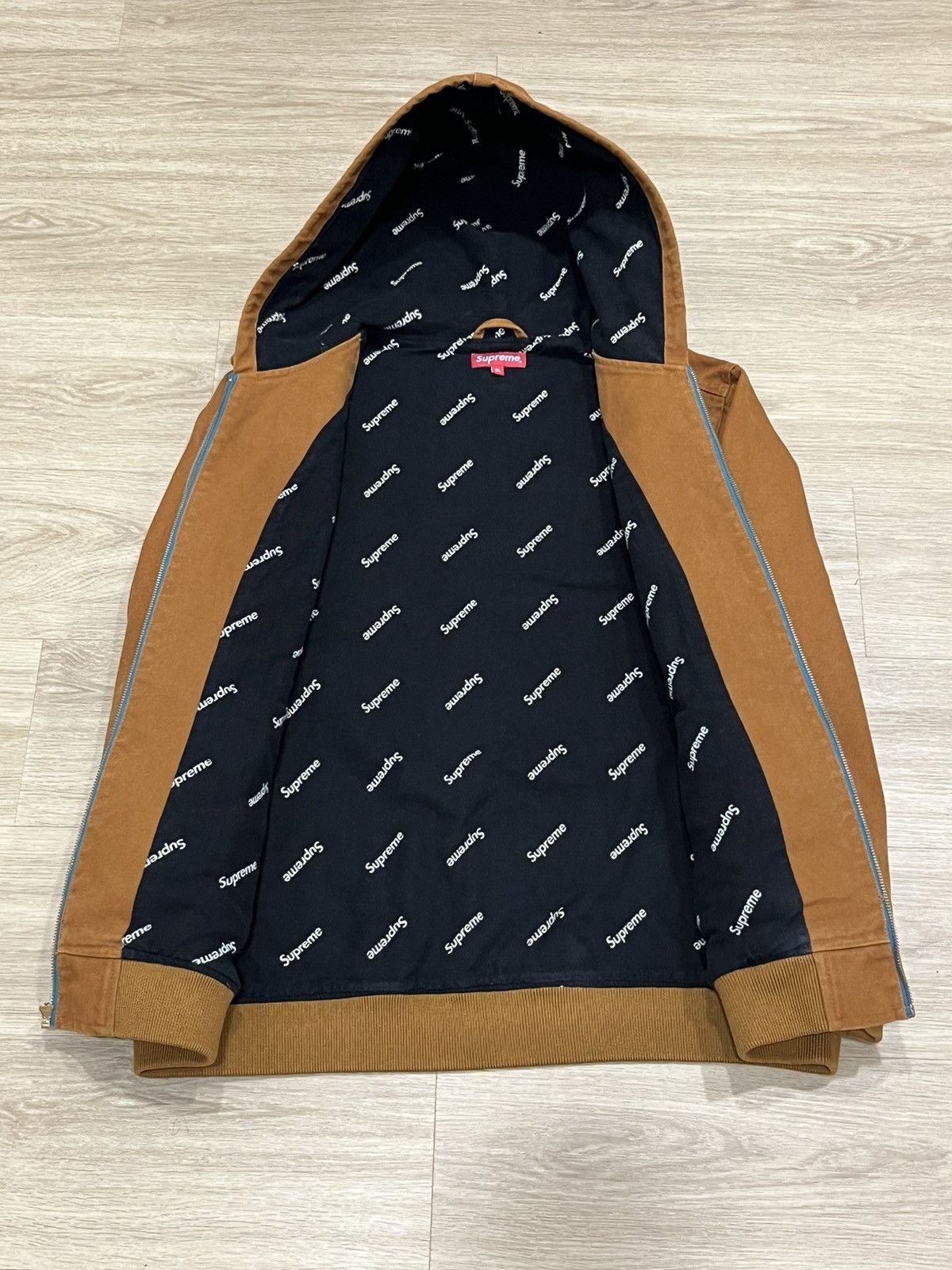 Supreme SS17 Supreme 2 Tone Hooded Work Wear Jacket Duck Brown XL Size US XL / EU 56 / 4 - 3 Thumbnail