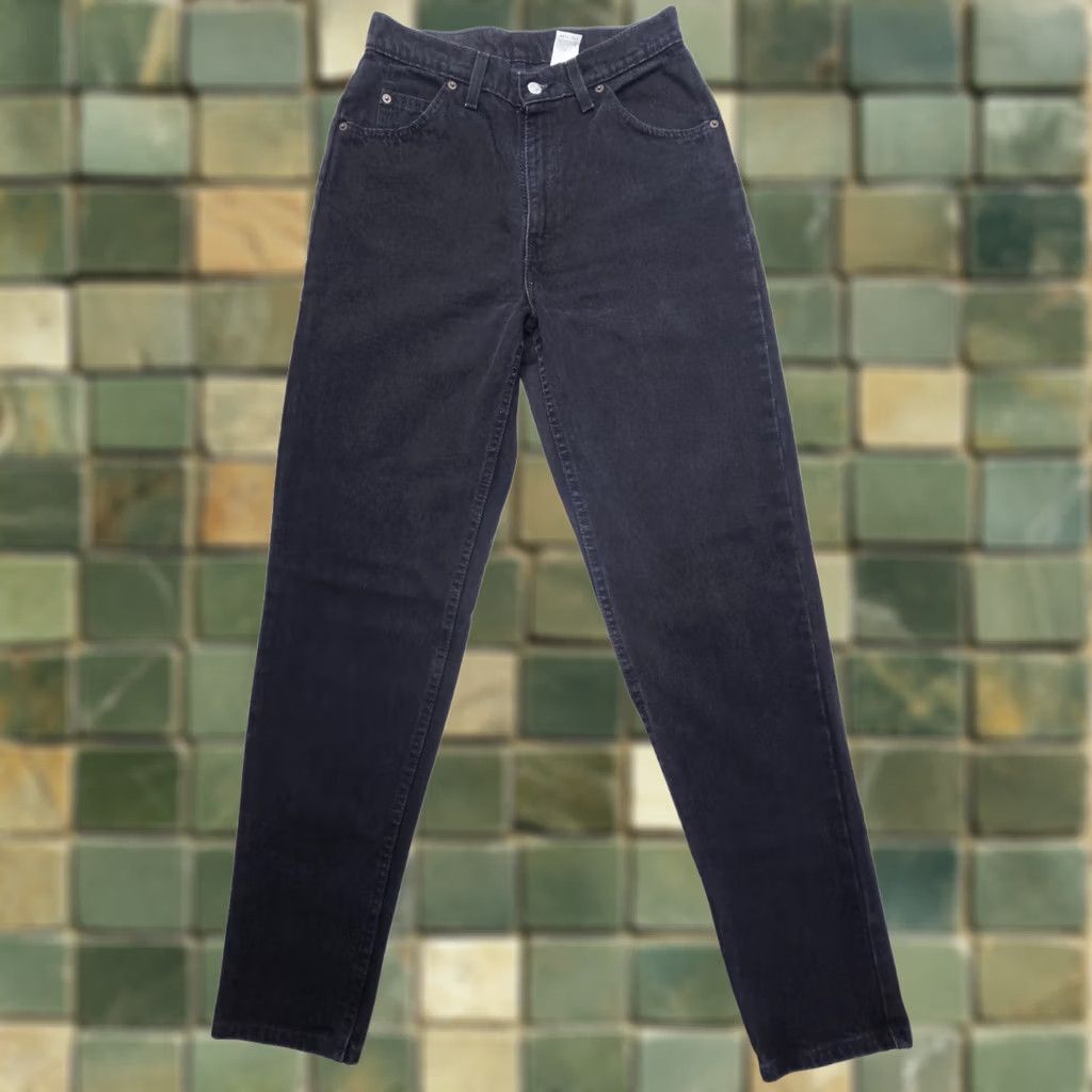 Levi's VINTAGE Levi's Jeans Womens 12 Long Black 90s USA 921 Tapered Orange Tab 5-Pocket Denim Size 34" / US 12 / IT 48 - 1 Thumbnail