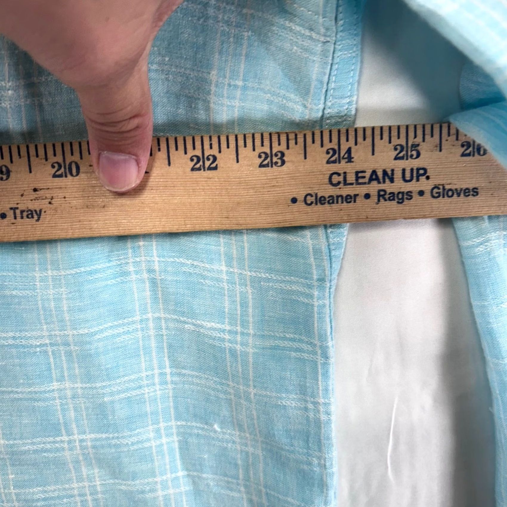 Tommy Bahama Tommy Bahama Shirt Mens XL Light Blue Linen Button Front Windowpane Check Size US XL / EU 56 / 4 - 7 Thumbnail