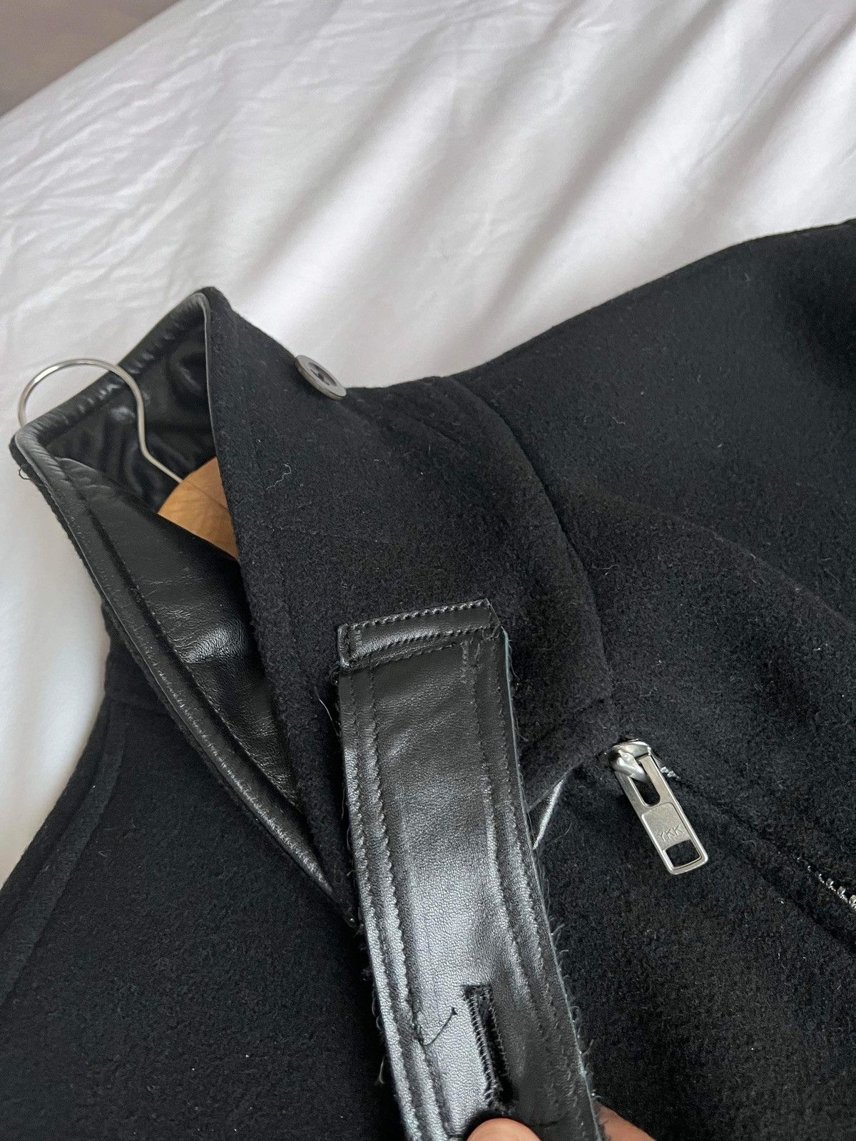 Yohji Yamamoto AW04 Backzip Heavy Wool Leather Collared Jacket Size US M / EU 48-50 / 2 - 6 Thumbnail