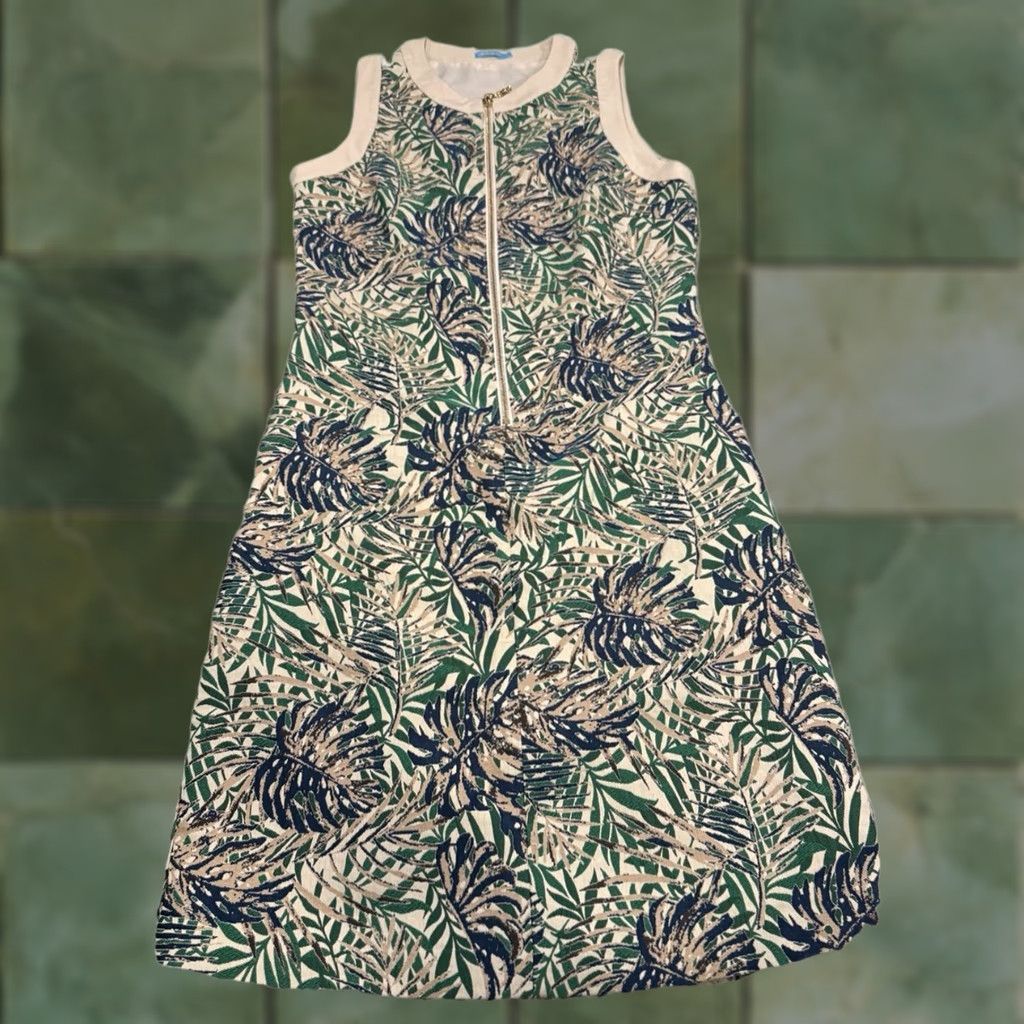 J.McLaughlin J. McLaughlin Sleeveless Botanical Jacquard Sandra Dress Pencil Dress Size 0 Multicolor Women Knee Length EUC Size XS / US 0-2 / IT 36-38 - 1 Thumbnail