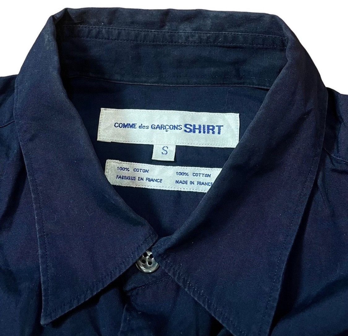 Comme des Garcons Vintage CDG SHIRT pleated navy button up shirt Size US S / EU 44-46 / 1 - 3 Thumbnail
