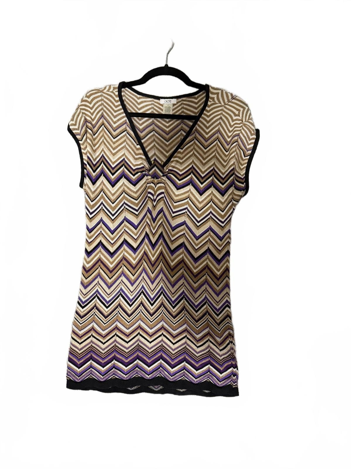 Other Cache Brown Zigzag Knit Top Size ONE SIZE - 2 Thumbnail