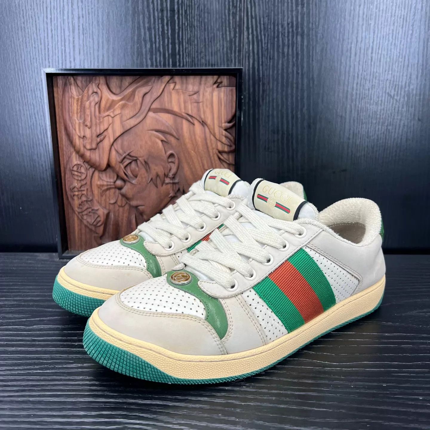 Gucci Gucci Gray Green Dirty Sneaker Uk5/EU39 Size US 6 / EU 39 - 1 Thumbnail