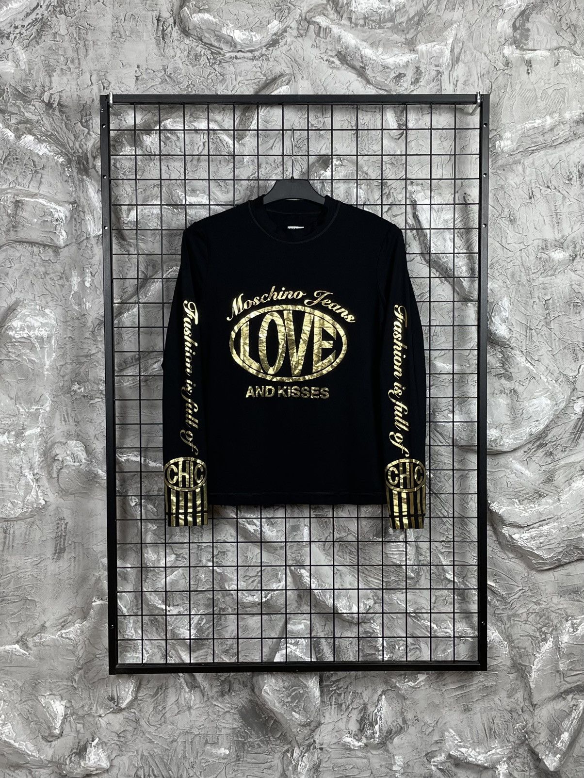 Moschino Vintage Rare Love and Kisses Long Sleeve Top Y2K