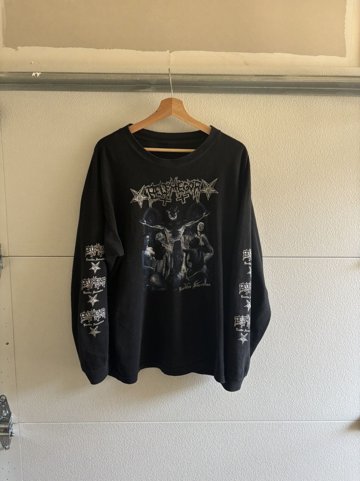 Band Tees × Vintage Vintage 90's Belphegor Metal Longsleeve RARE Size US L / EU 52-54 / 3 - 1 Thumbnail