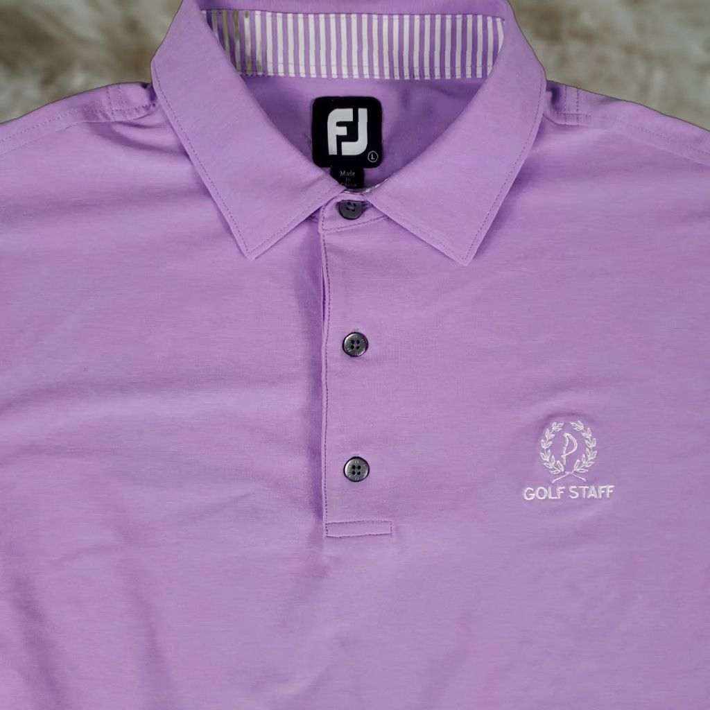 Footjoy FJ FootJoy Polo Shirt Mens Size Large Purple Golf Short Sleeve Casual Buttoned Collar 3-Button Polo M EN Mens Size US L / EU 52-54 / 3 - 1 Thumbnail