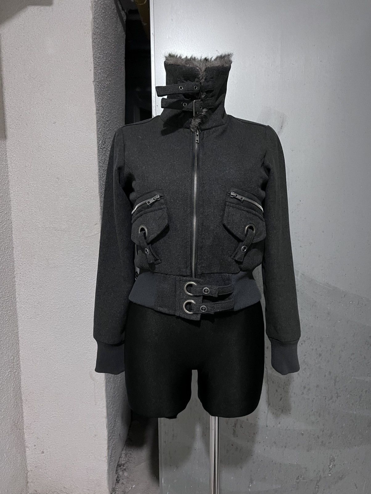 If Six Was Nine Japanese Style Faux Fur High Collar Detailed Jacket Size S / US 4 / IT 40 - 2 Thumbnail