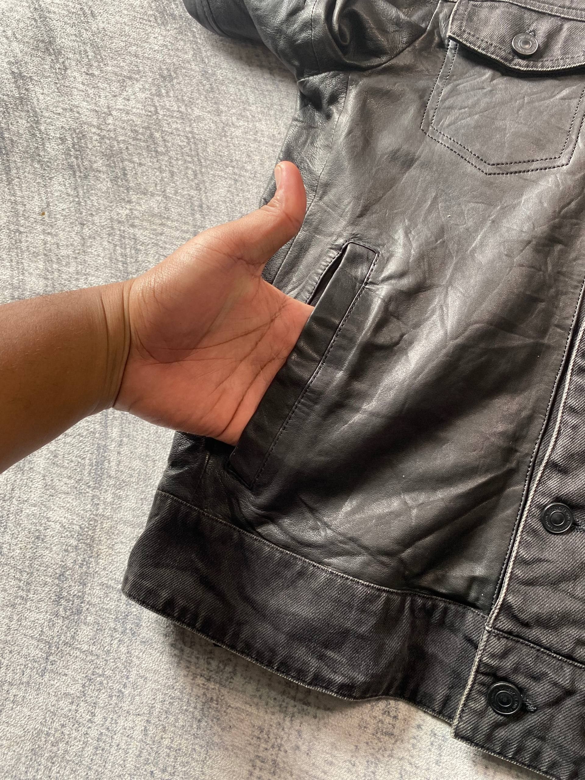 Allsaints Allsaints Noir Biker Denim Leather Jacket Size US S / EU 44-46 / 1 - 6 Thumbnail