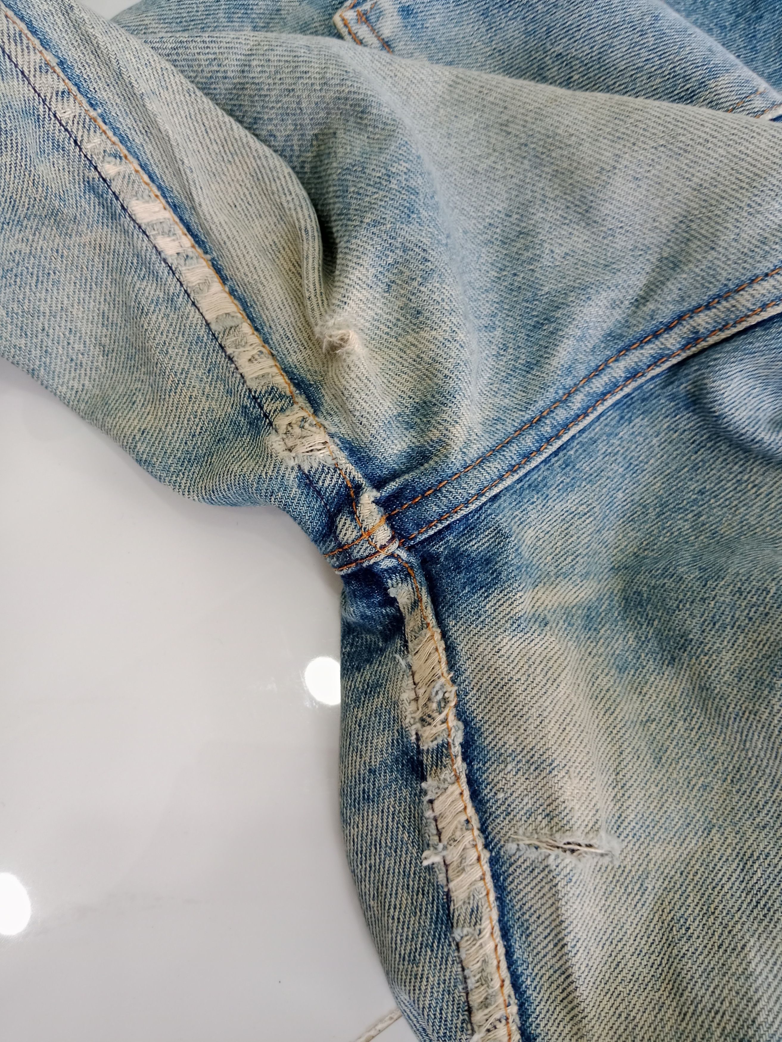 Levi's Vintage Clothing Levis Strauss & Co Distressed Jeans Orange Tag Size US 31 - 10 Thumbnail