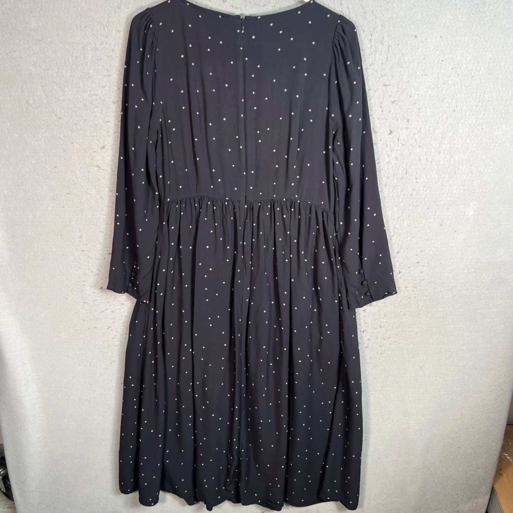 Madewell Madewell Dress Woman Midi Black Long-Sleeve Star Print Polyester Blend Size M / US 6-8 / IT 42-44 - 2 Thumbnail