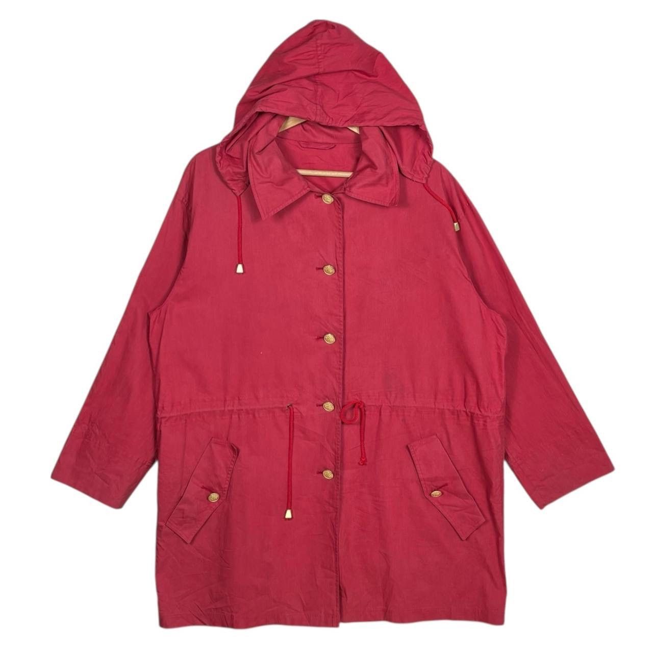 Burberry Vintage Burberrys Red Hooded Parka Jacket 90s Archive Japan Size US L / EU 52-54 / 3 - 1 Thumbnail