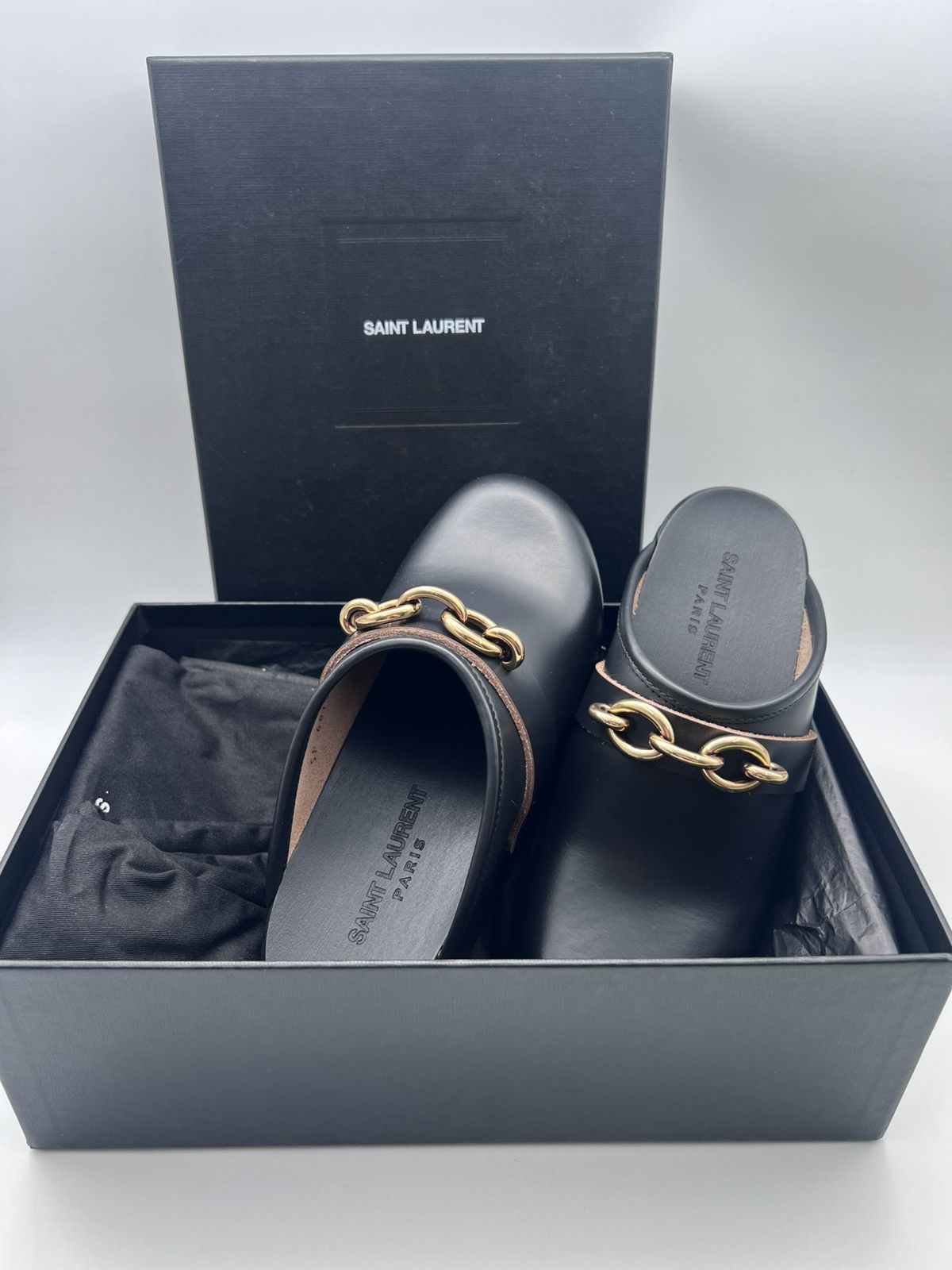 Saint Laurent Paris New Saint Laurent Le Maillon Clog IT 37/ US 7 Size US 7 / IT 37 - 5 Thumbnail