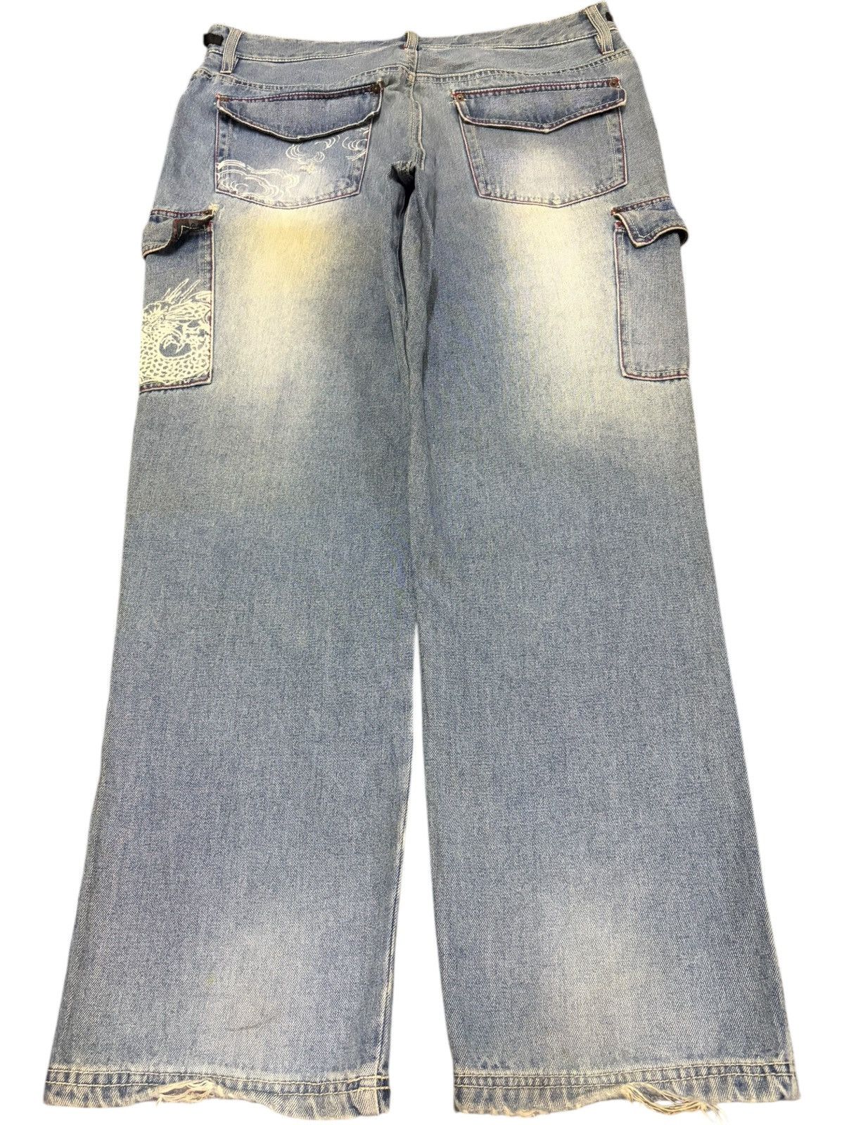 Marithe + Francois Girbaud Vintage Japanese Brand Karakuri Cargo Distress Baggy Jeans Size US 35 - 2 Thumbnail