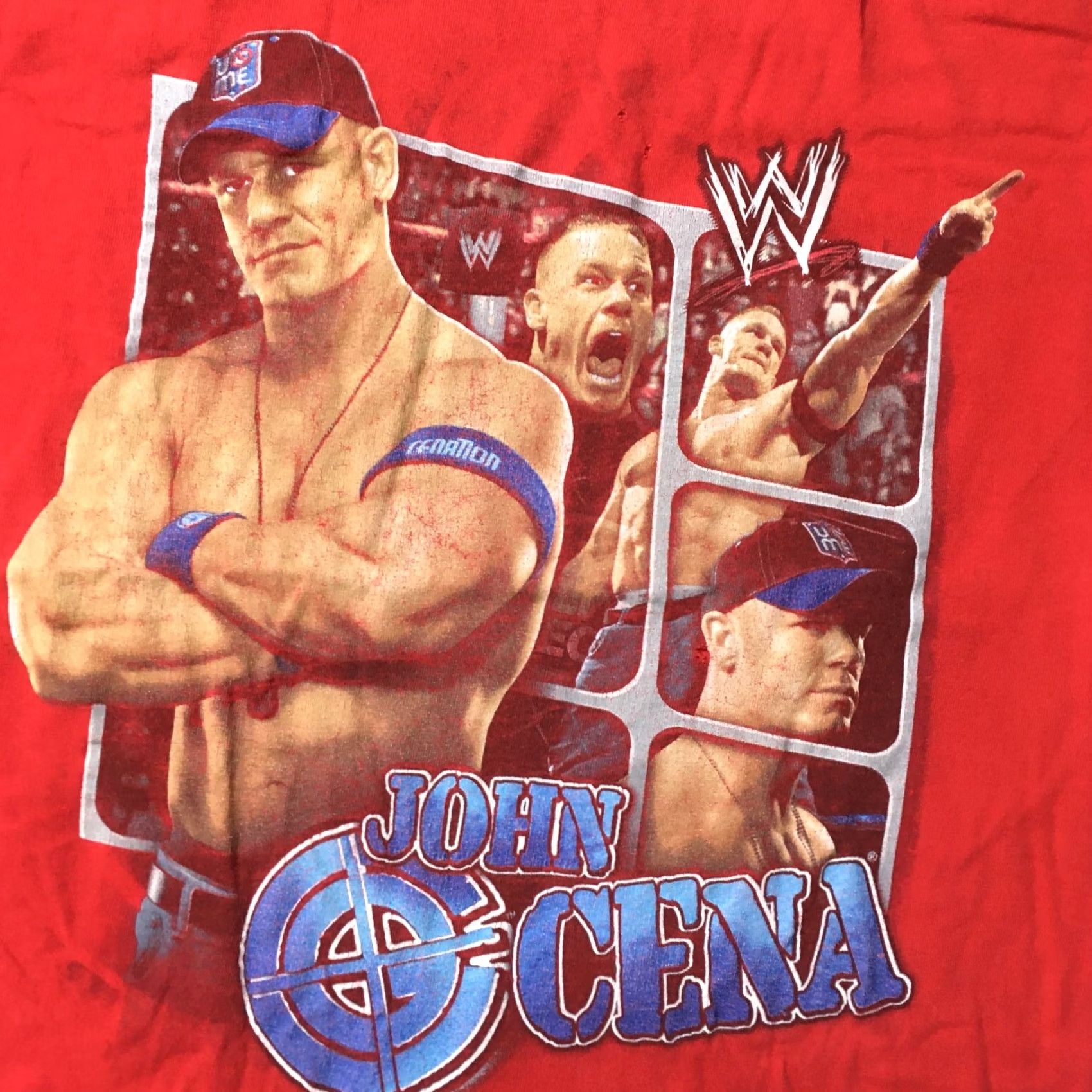 Vintage WWE John Cena T Shirt XL Men's Red Size US XL / EU 56 / 4 - 4 Thumbnail