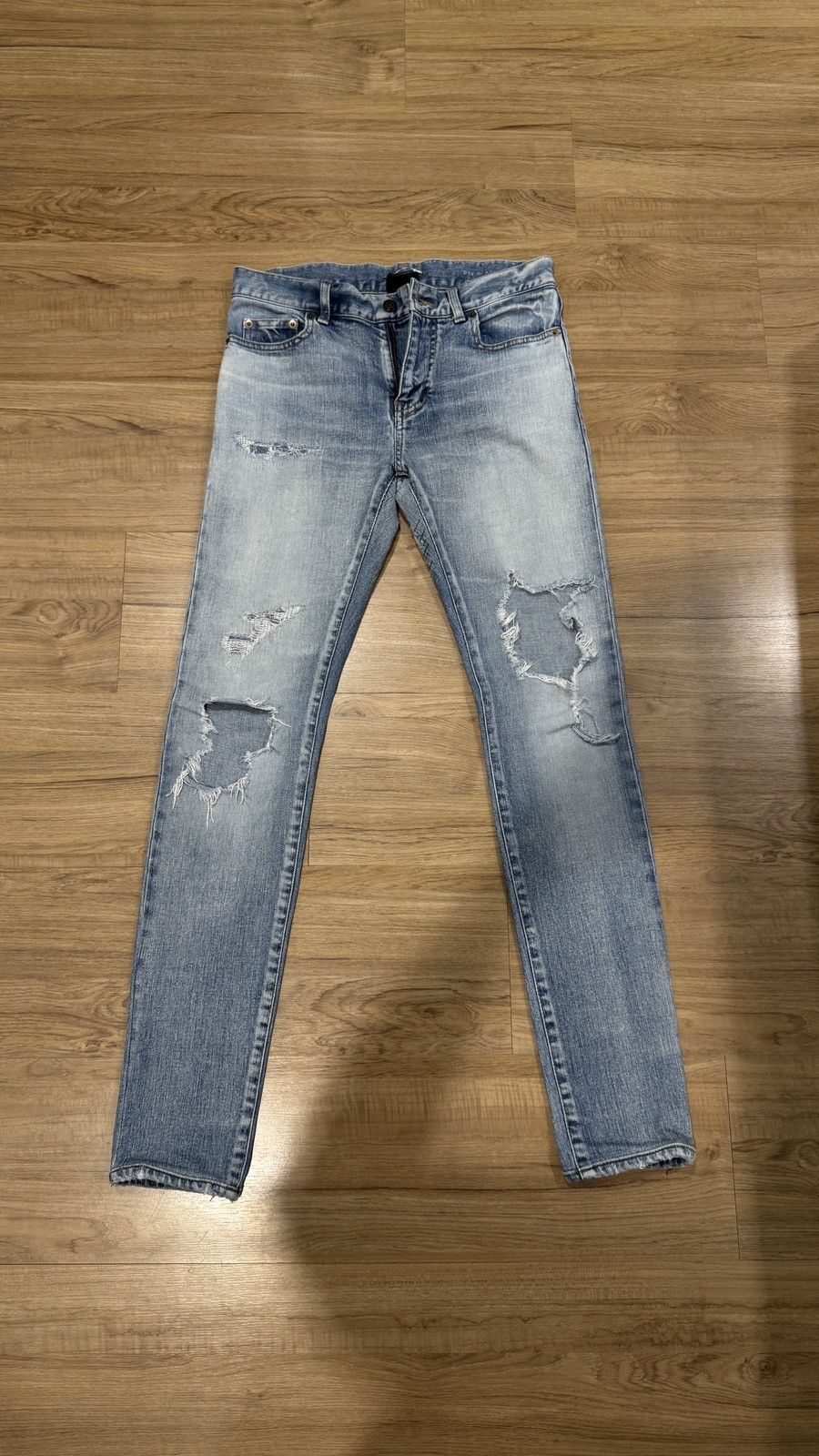 Saint Laurent Paris 2015 AW Crash Denim Size US 29 - 1 Thumbnail