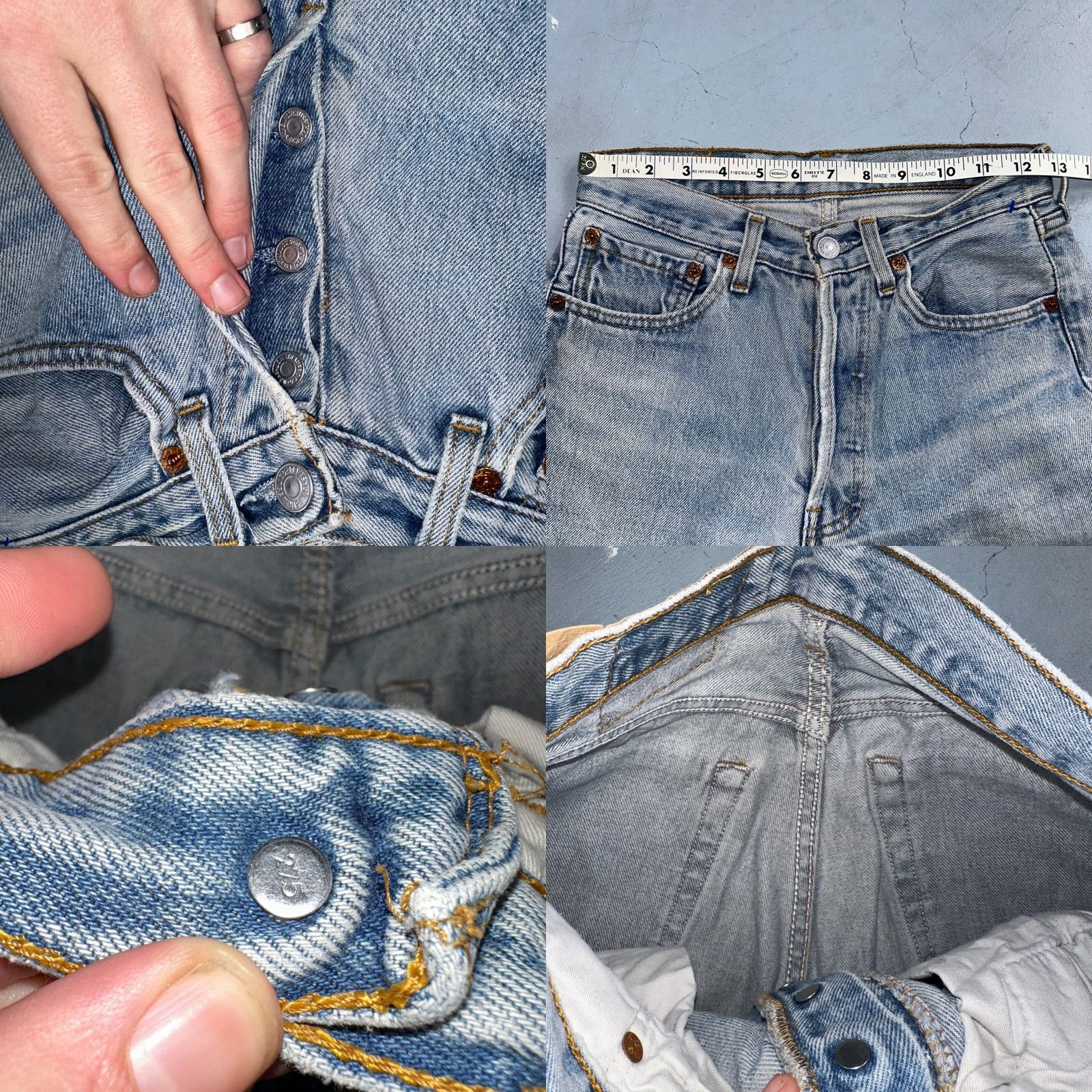 Levi's VINTAGE Levi's 501 Jeans 27x32 90s Light Blue Denim Straight Men's Regular 90s Theme 90s Levi'S 501 Series Jeans Men Size US 27 - 8 Thumbnail
