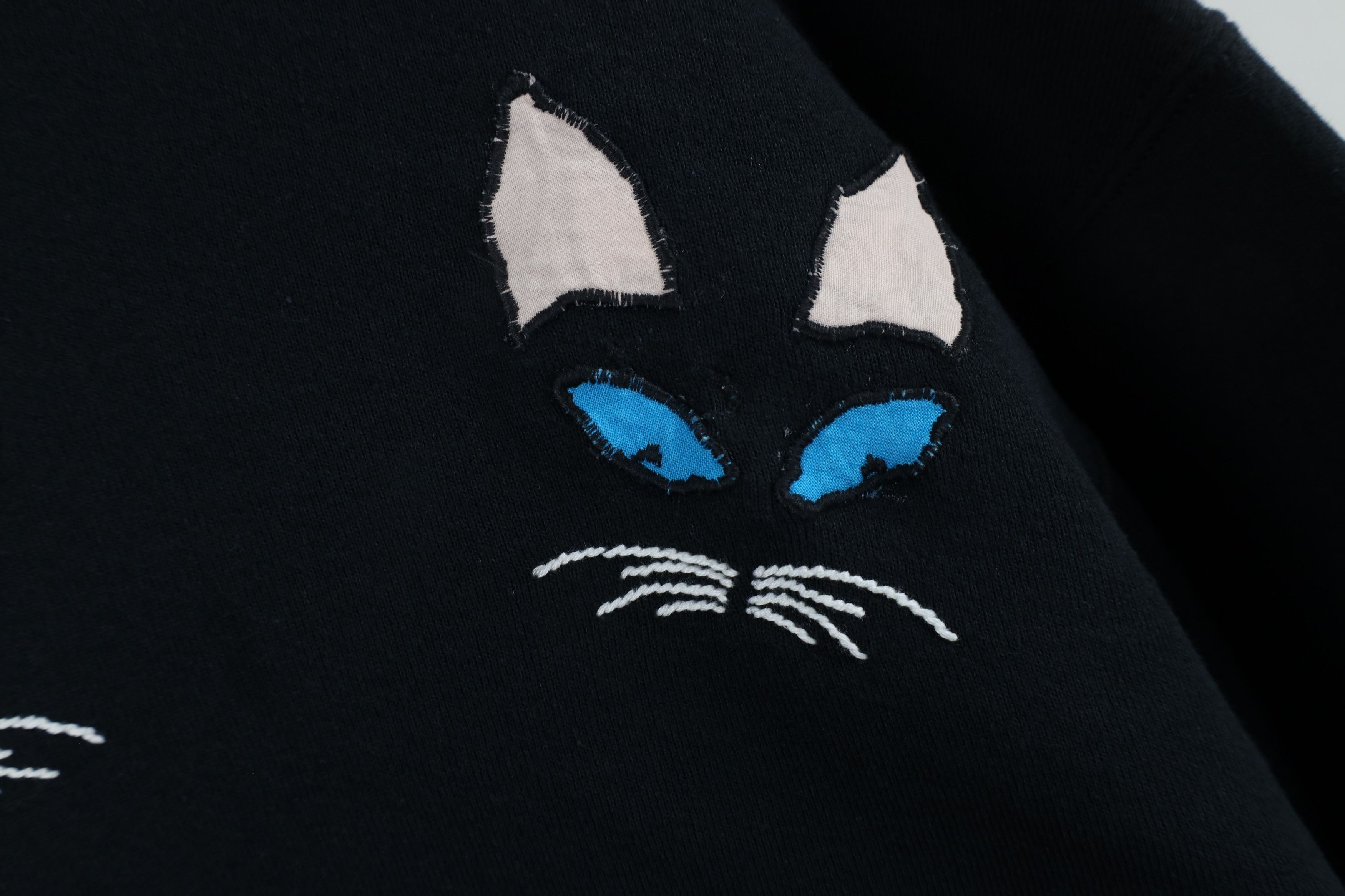 Vintage Vintage 90s Streetwear Cat Kitten Layered Sweatshirt Black Size XL / US 12-14 / IT 48-50 - 7 Thumbnail