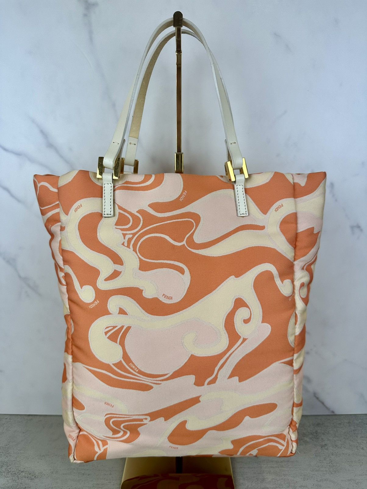 Fendi Fendi Orange Swirl Tote Size ONE SIZE - 2 Thumbnail