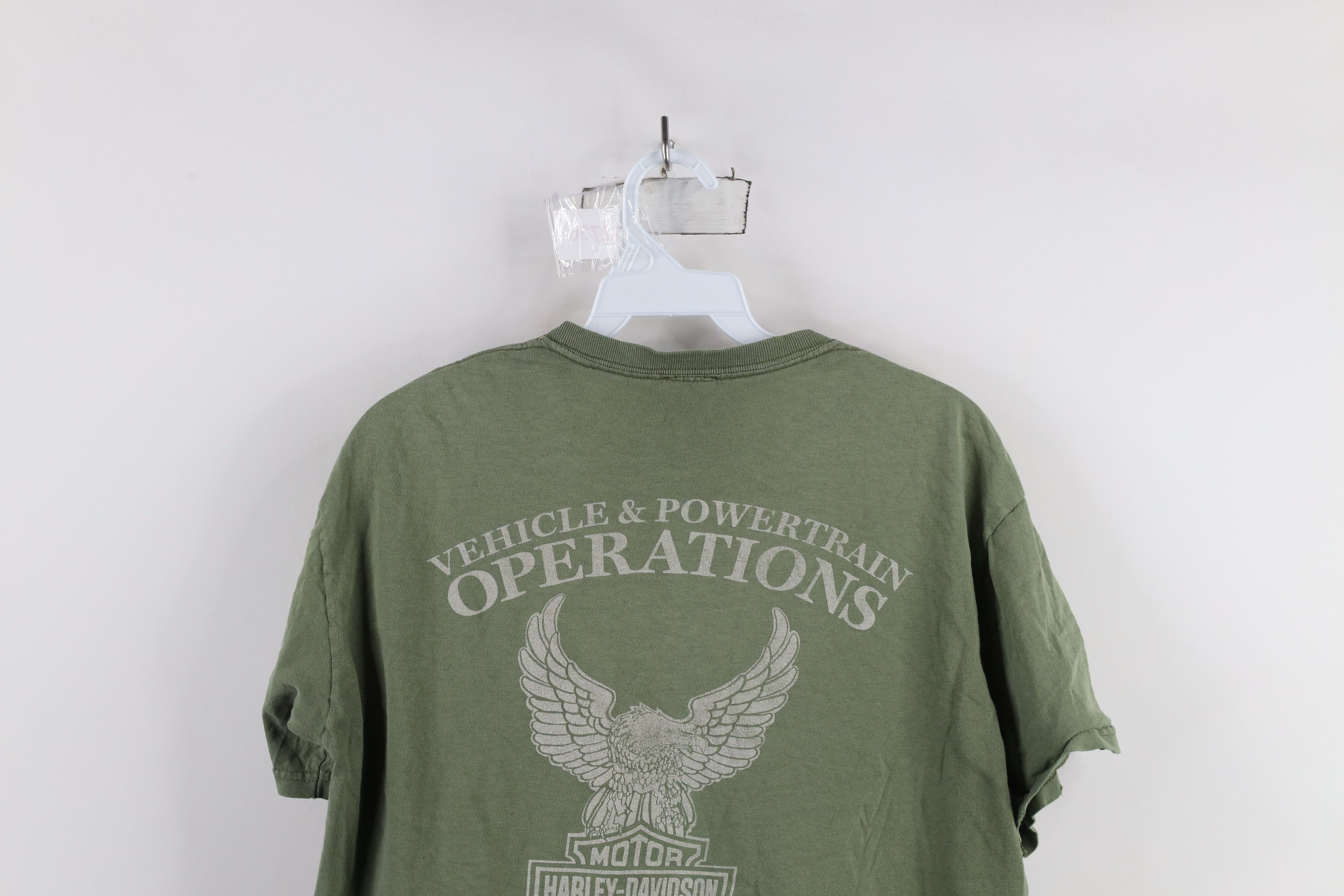 Harley Davidson × Vintage Vintage Harley Davidson Military Style T-Shirt Green Cotton Size US S / EU 44-46 / 1 - 14 Thumbnail