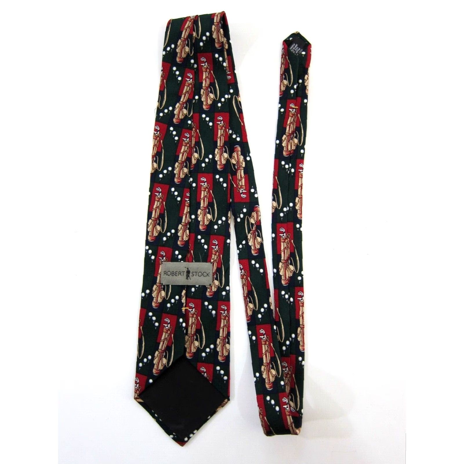 Vintage VINTAGE Robert Stack Golf Tie Unisex 2 Wide 4" 56" Blue Green Silk 100% Vintage Golf Theme Belted Tie Style Mens Womens Boys Girls Size ONE SIZE - 4 Thumbnail