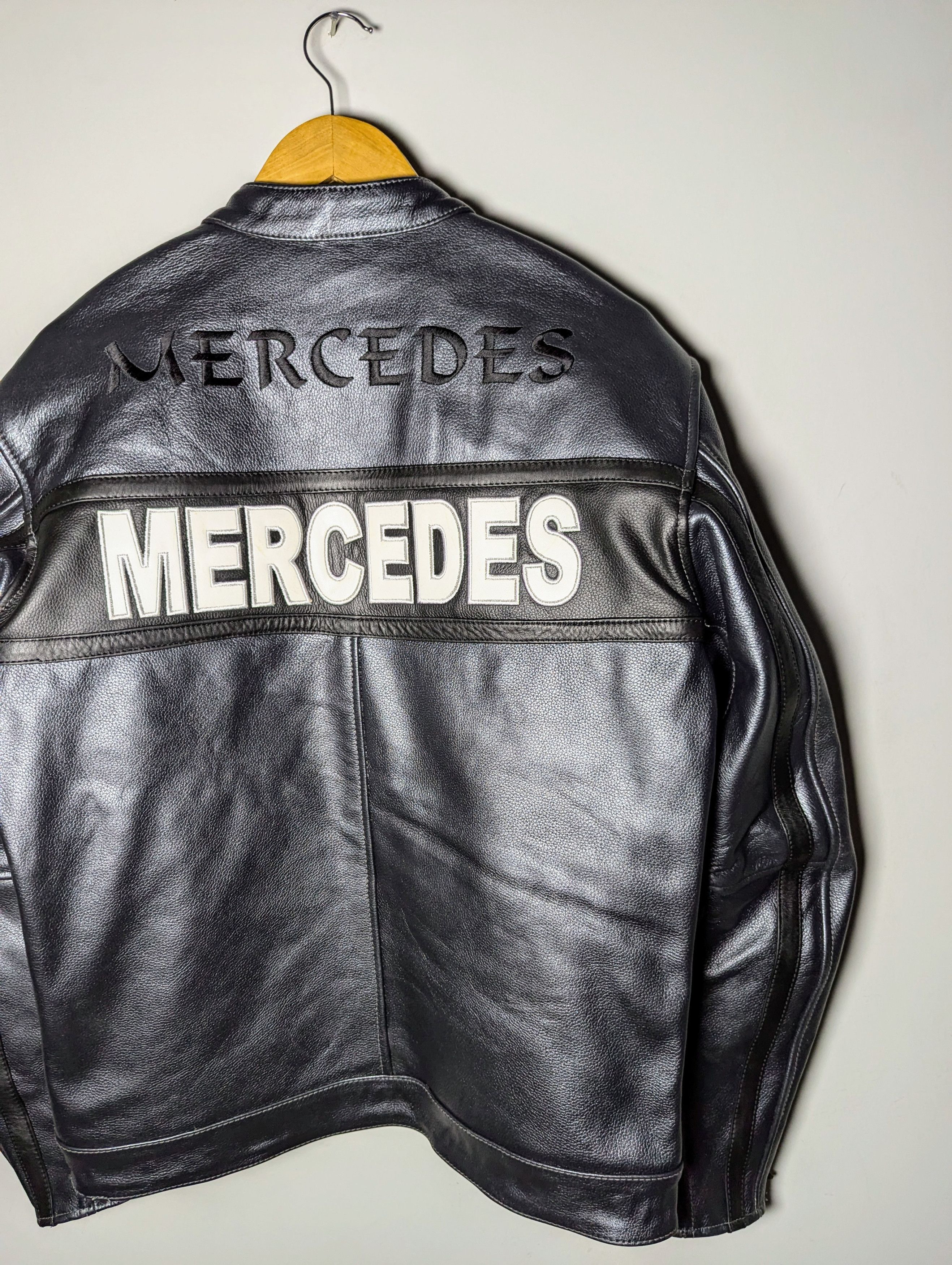 Other 🔥 Mercedes 🔥 Benz LEATHER JACKET RARE OUTERWEAR Size L / US 10 / IT 46 - 10 Thumbnail