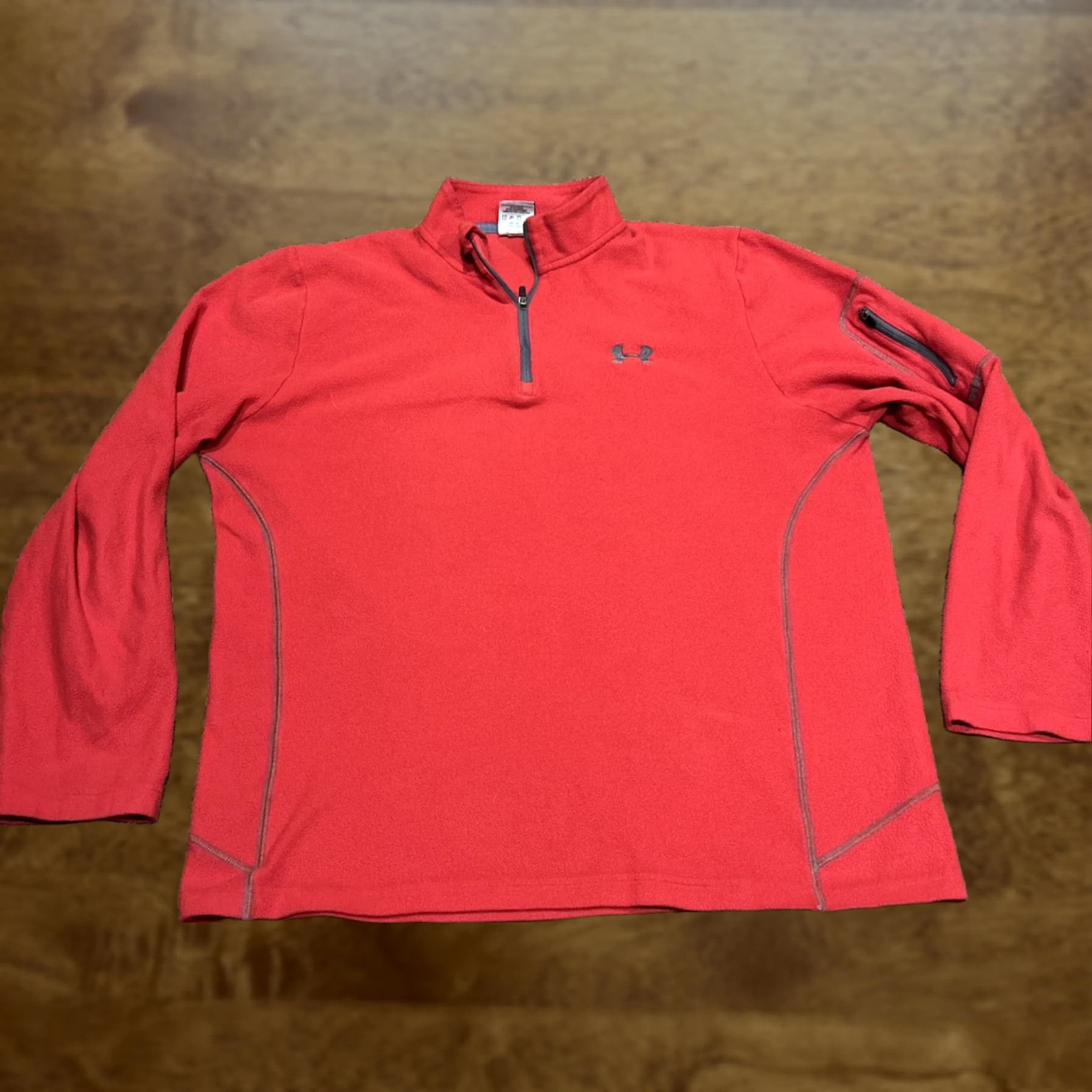 Under Armour Under Armour Men’s M Red Polyester Fleece 1/4 Zip Pullover Sweatshirt Regular Size Red Logo 1/4 Zip Gym & Training Mens Size US M / EU 48-50 / 2 - 1 Thumbnail