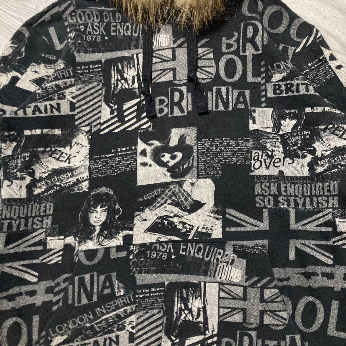 Hysteric Glamour 2000s Ask Enquired British England Punk Style Fur Hoodie Size US XL / EU 56 / 4 - 9 Thumbnail