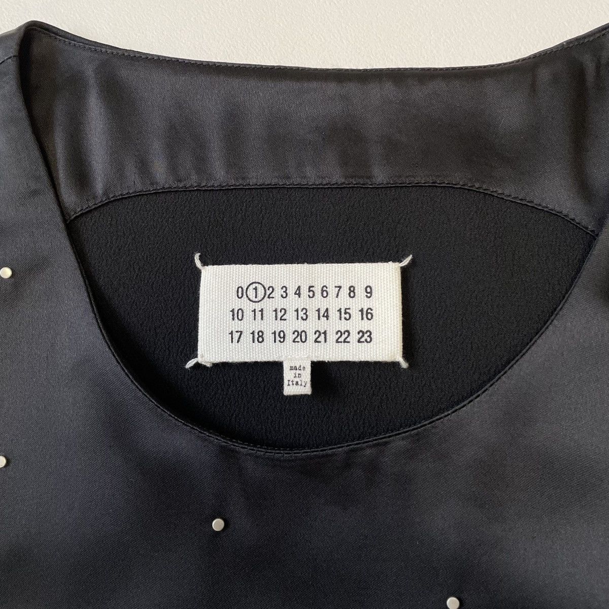 Maison Margiela S/S 12 Black Satin Metal Studded Maxi Dress Size M / US 6-8 / IT 42-44 - 6 Thumbnail