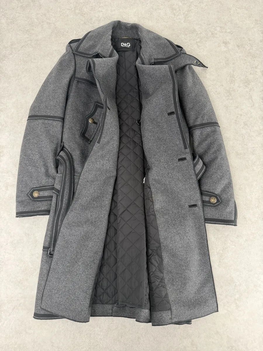 Dolce & Gabbana AW2009 Dolce & Gabbana Grey Wool Officer Trench Coat Size US M / EU 48-50 / 2 - 9 Thumbnail