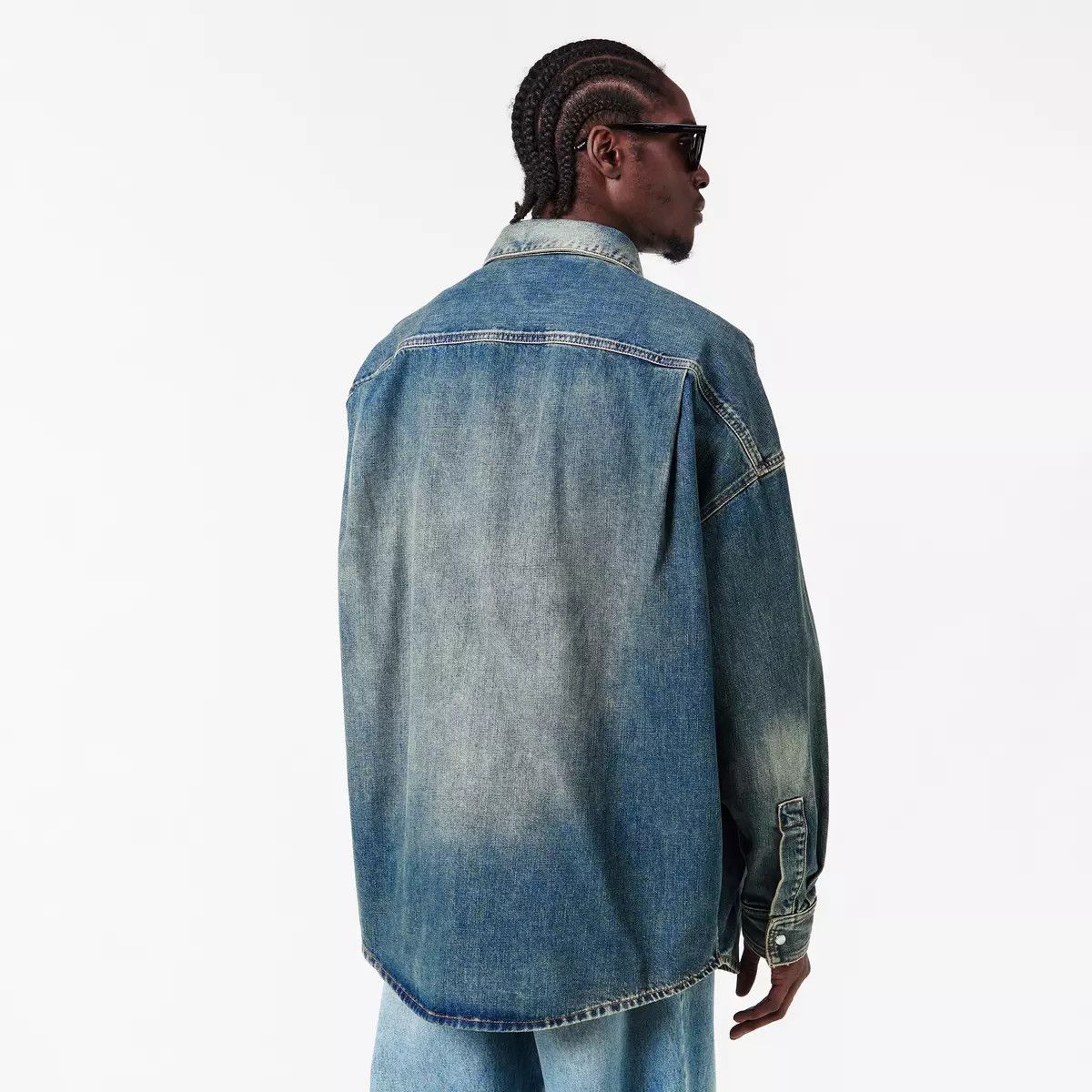 Balmain o1g2r1mq0426 Long Sleeve Denim Shirt in Blue Size US L / EU 52-54 / 3 - 3 Thumbnail