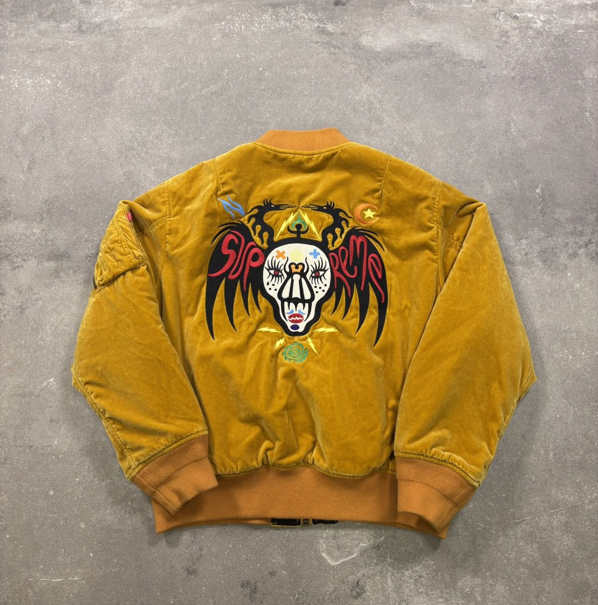 Supreme Supreme x Clayton Patterson Skulls Velvet MA-1 Jacket Size US L / EU 52-54 / 3 - 8 Thumbnail