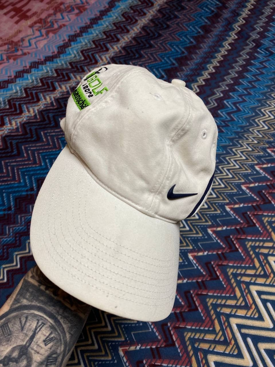 Nike Hats white Vintage Nike Golf Cap Y2K big logo streetwear Size ONE SIZE - 7 Thumbnail