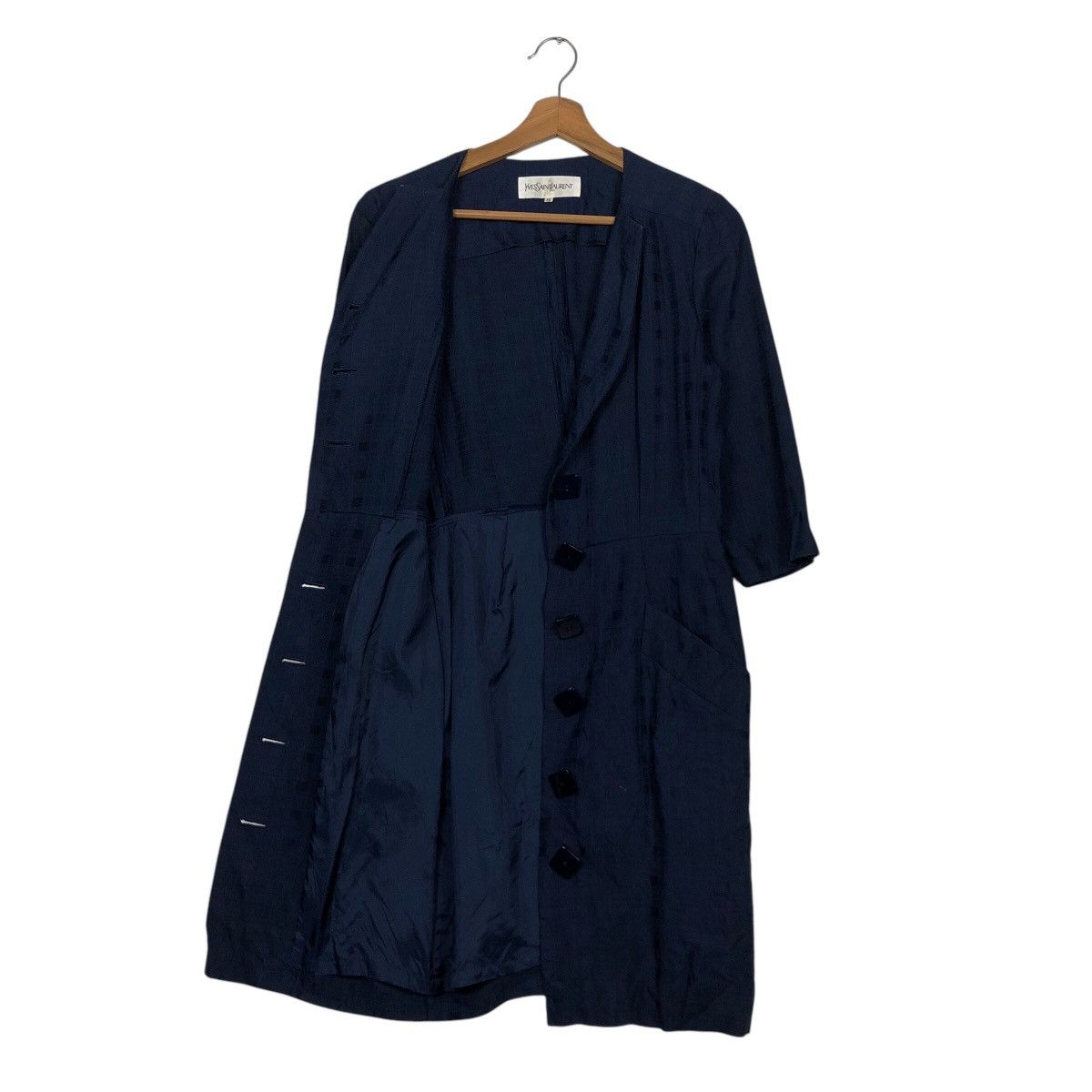 Designer × Yves Saint Laurent 📌Vintage Yves Saint Laurent Dress Rich Blue Size XS / US 0-2 / IT 36-38 - 13 Thumbnail