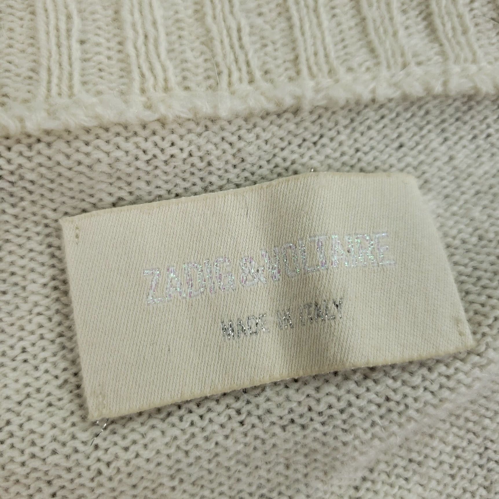 Zadig & Voltaire Zadig & Voltaire Sweater Womens Large Beige Rosy V-Neck Pullover Cashmere Italy Size L / US 10 / IT 46 - 5 Thumbnail