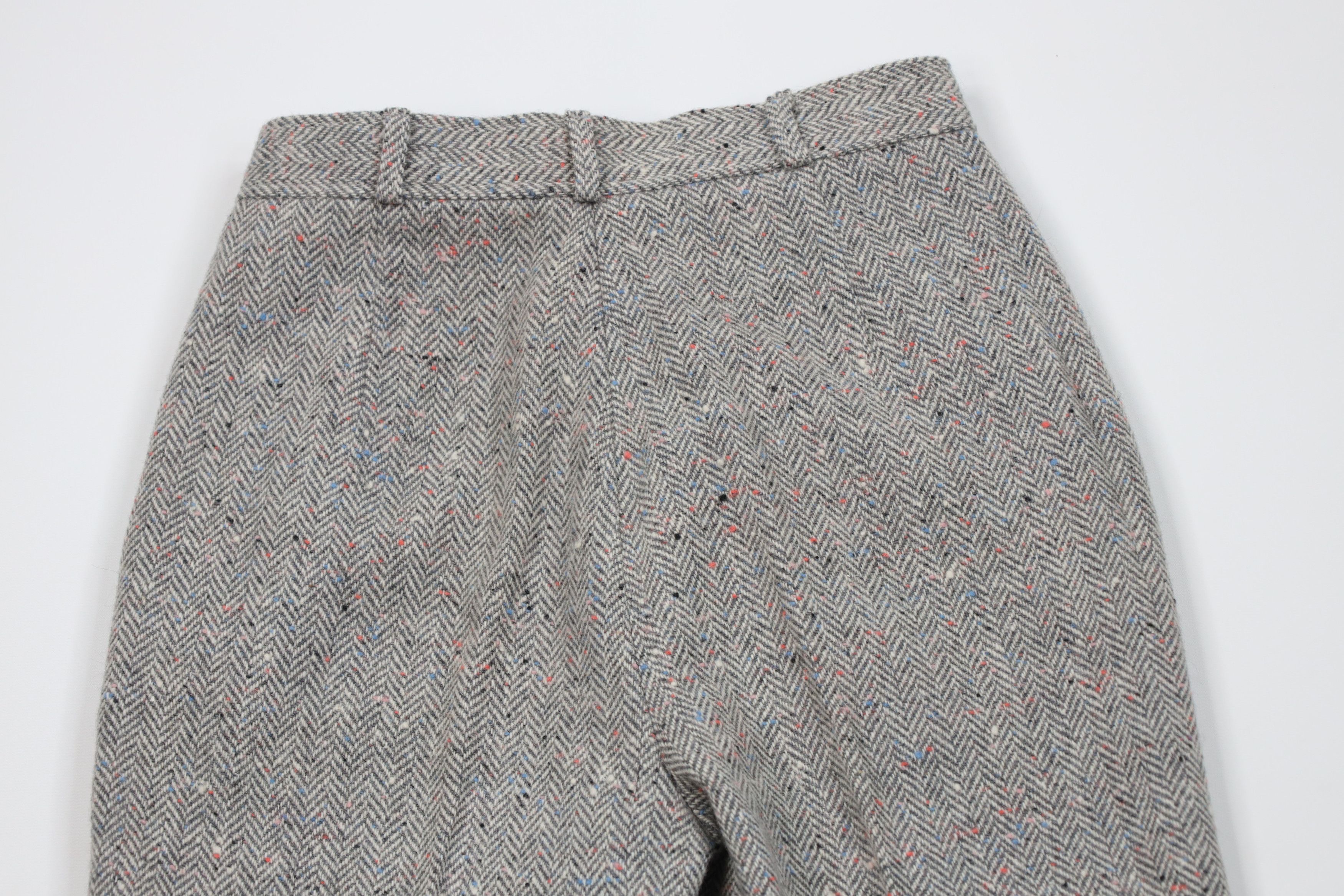 Vintage Vintage 60s 70s Fleck Wool Herringbone Wide Leg Pants Size 32" / US 10 / IT 46 - 8 Thumbnail