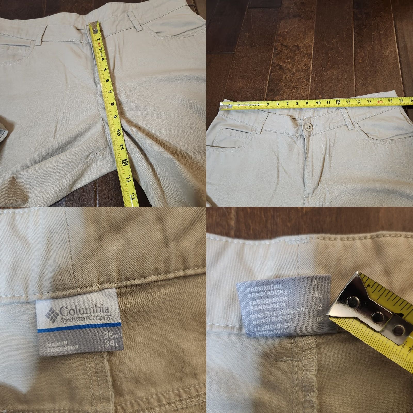 Vintage Columbia Mens Classic Beige Regular Fit Chino Pants - Size 36X34 - Minor Stains Size US 36 / EU 52 - 9 Thumbnail