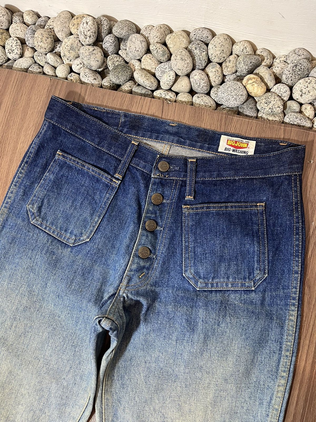 Big John Big John Vintage Washed Bush Button Up Bell Bottom Jeans Size US 32 / EU 48 - 7 Thumbnail