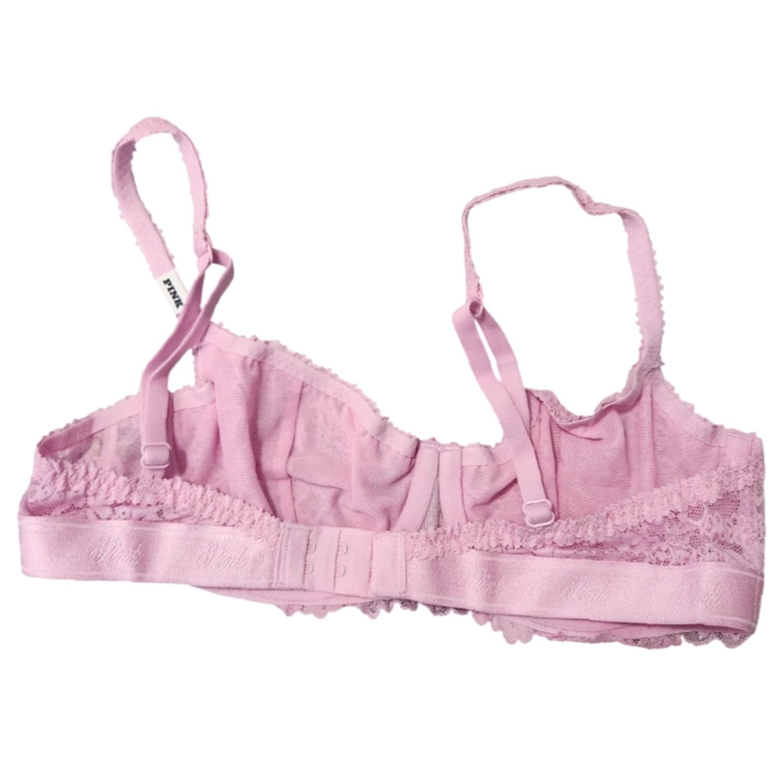 Victoria's Secret VINTAGE Victoria's Secret PINK Womens 34B Unlined Balconette Bra Underwired Floral Purple 34B Women's Bra Balconette Features Unlined Underwired Size ONE SIZE - 2 Thumbnail