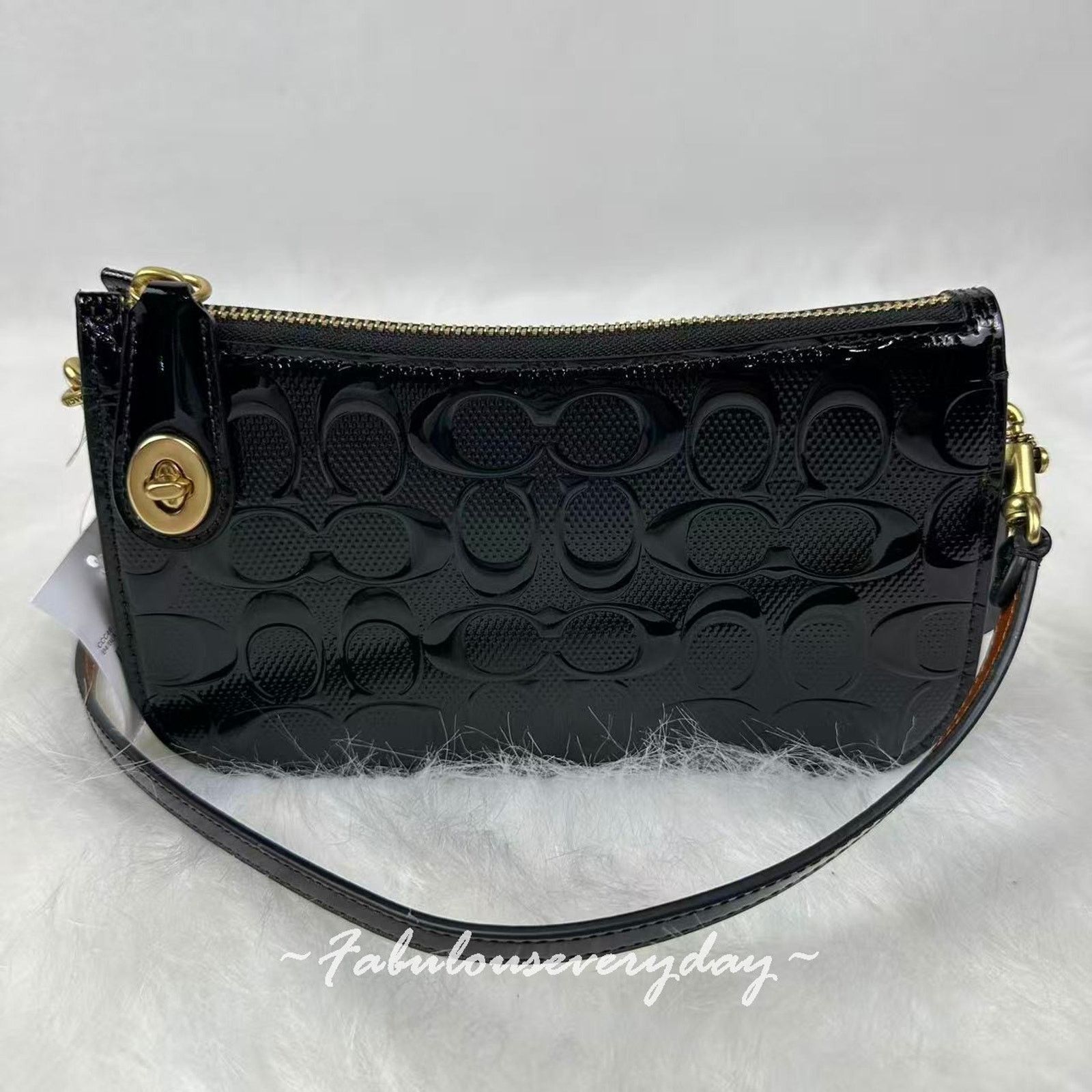 Coach Penn Signature Leather Shoulder Bag In Black Ccc46 Nwt, Women's