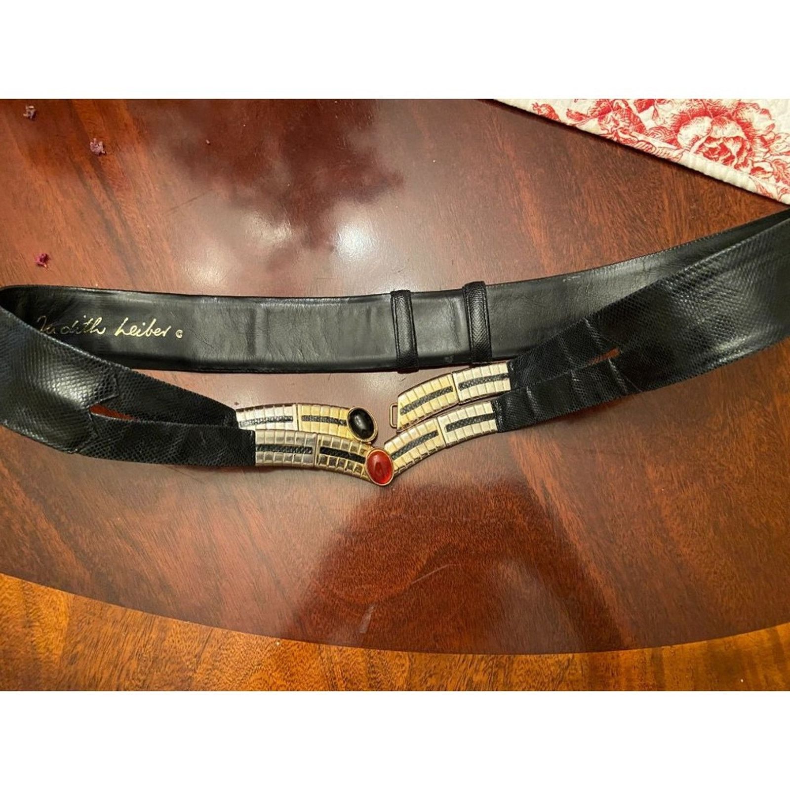 Judith Leiber Judith Leiber Patent Black Leather Belt Size ONE SIZE - 4 Thumbnail