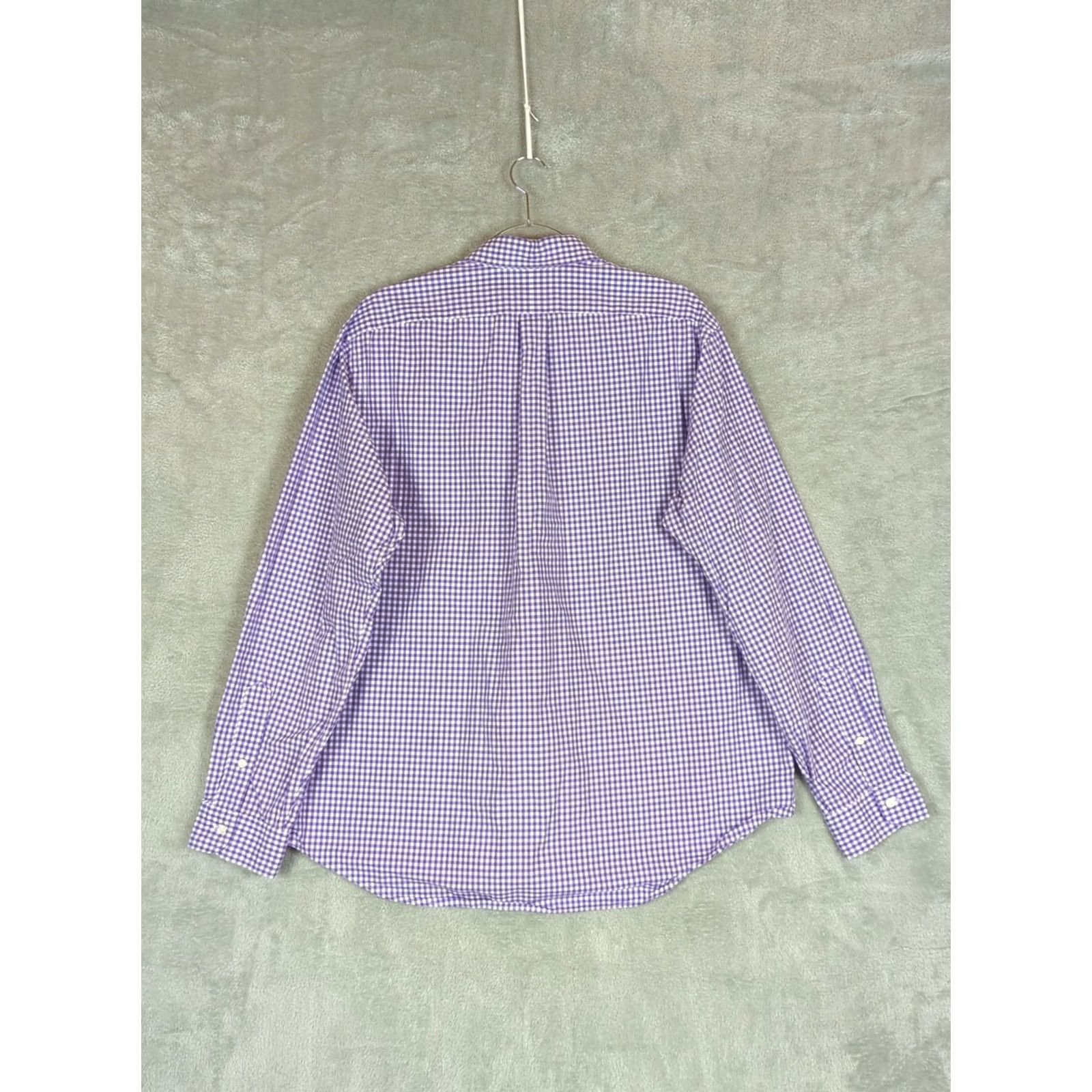 Polo Ralph Lauren Polo Ralph Lauren Shirt Mens XL Purple Gingham Button-Up Long Sleeve with Pony Logo Embroidered Pocket Classic Fit Size US XL / EU 56 / 4 - 2 Thumbnail