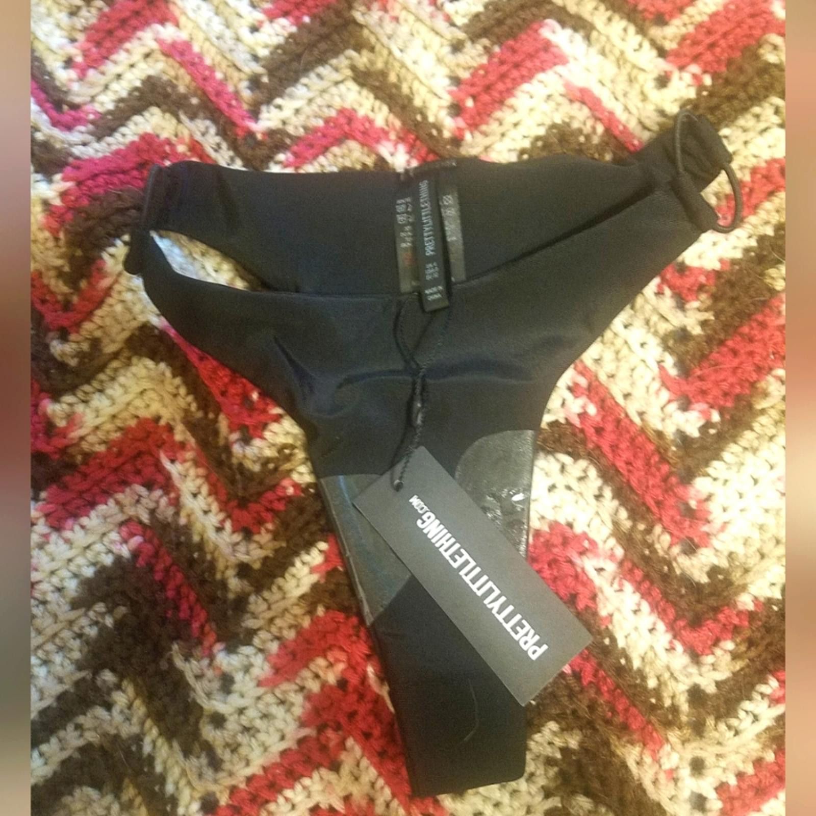 Designer NWT PrettyLittleThing Brazilian String Bikini Bottoms Size 0 Size ONE SIZE - 1 Thumbnail