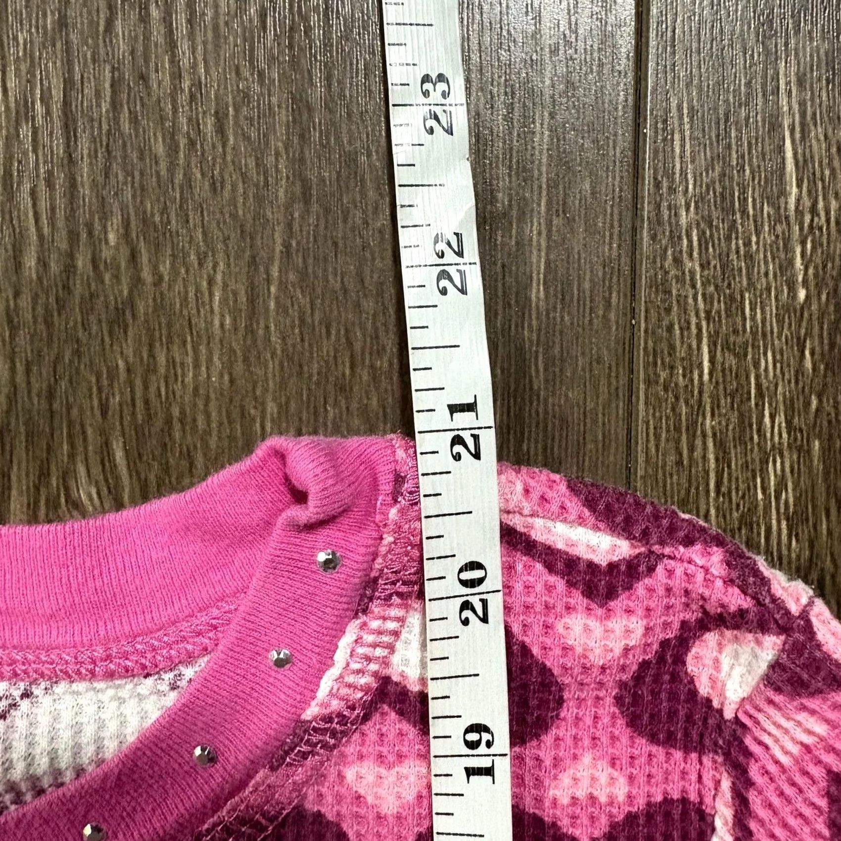 Pinko Y2K Pink Heart Thermal Shirt Womens S Pink Studded Long Sleeve Top Size S / US 4 / IT 40 - 6 Thumbnail