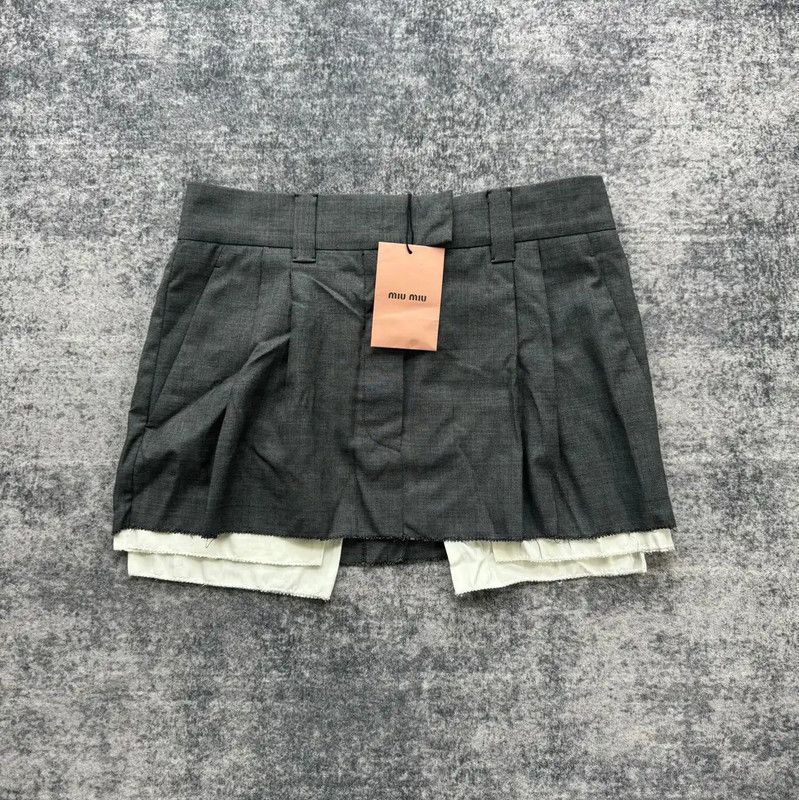 Miu Miu Miu Miu Gray Cotton Casual Pants for Women 0089 Size 23" - 1 Thumbnail