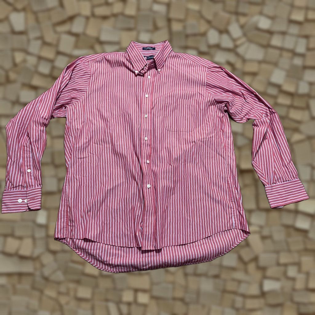 Chaps **Men's Red White Striped Button Down Shirt, Size 17 34/35, Classic Fit** User: Men's Red White Striped Button Down Shirt, Size 17 34/35, Classic Fit Size US XL / EU 56 / 4 - 1 Thumbnail