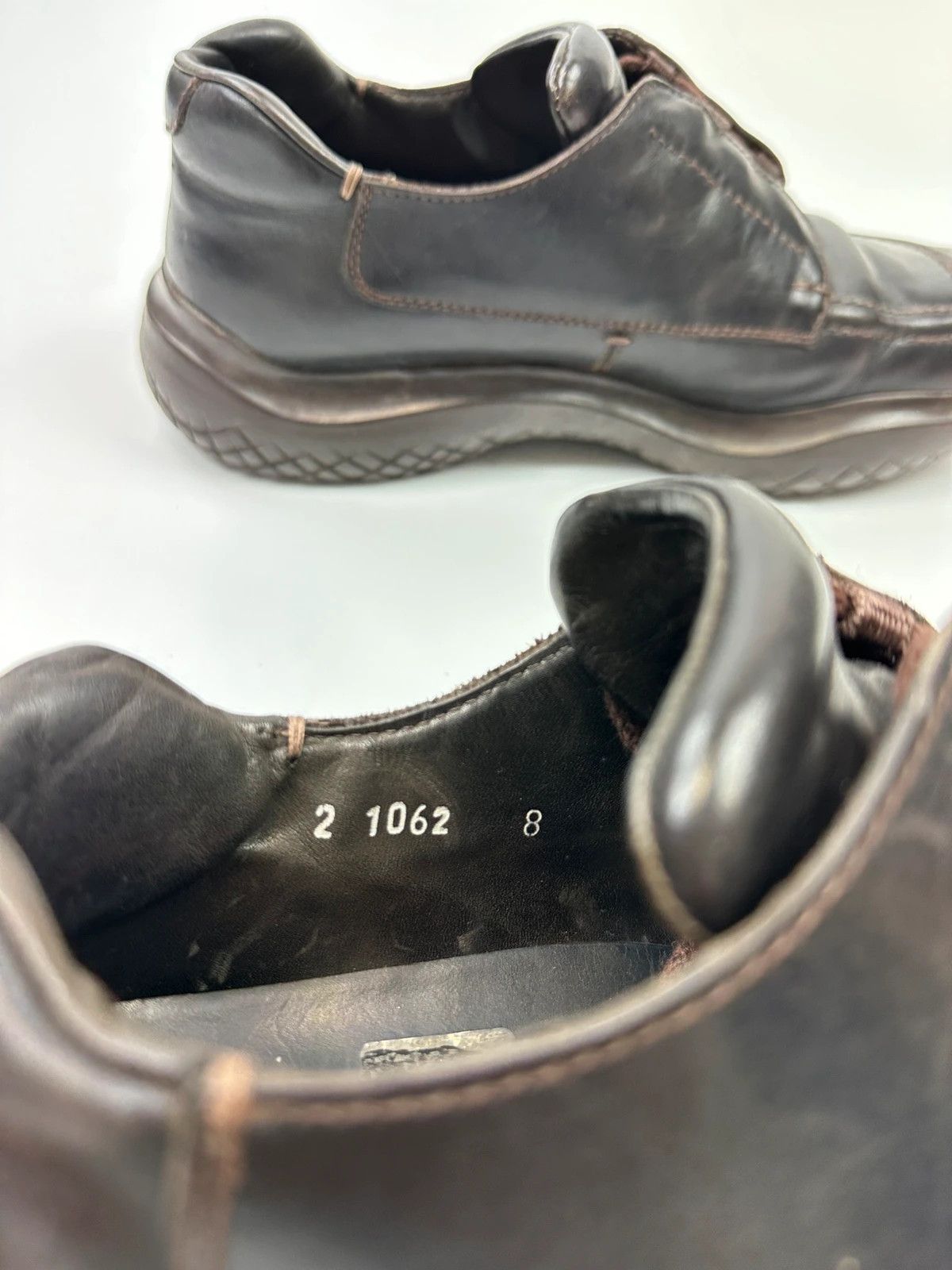 Prada Prada Sport FW1999 Black Leather Derby Vibram Puddle Sole Size US 9.5 / EU 42-43 - 13 Thumbnail