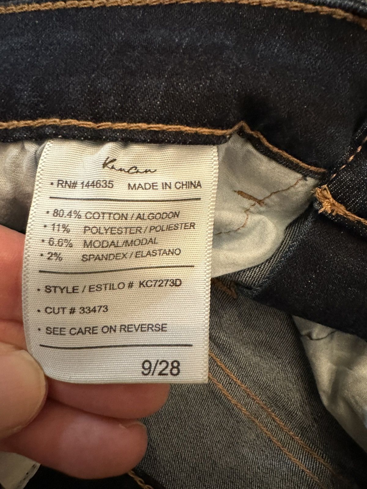 Kancan USA Kancan Jeans Skinny Frayed Raw Hem Dark Wash Button Fly-28 Size 28" / US 6 / IT 42 - 7 Thumbnail