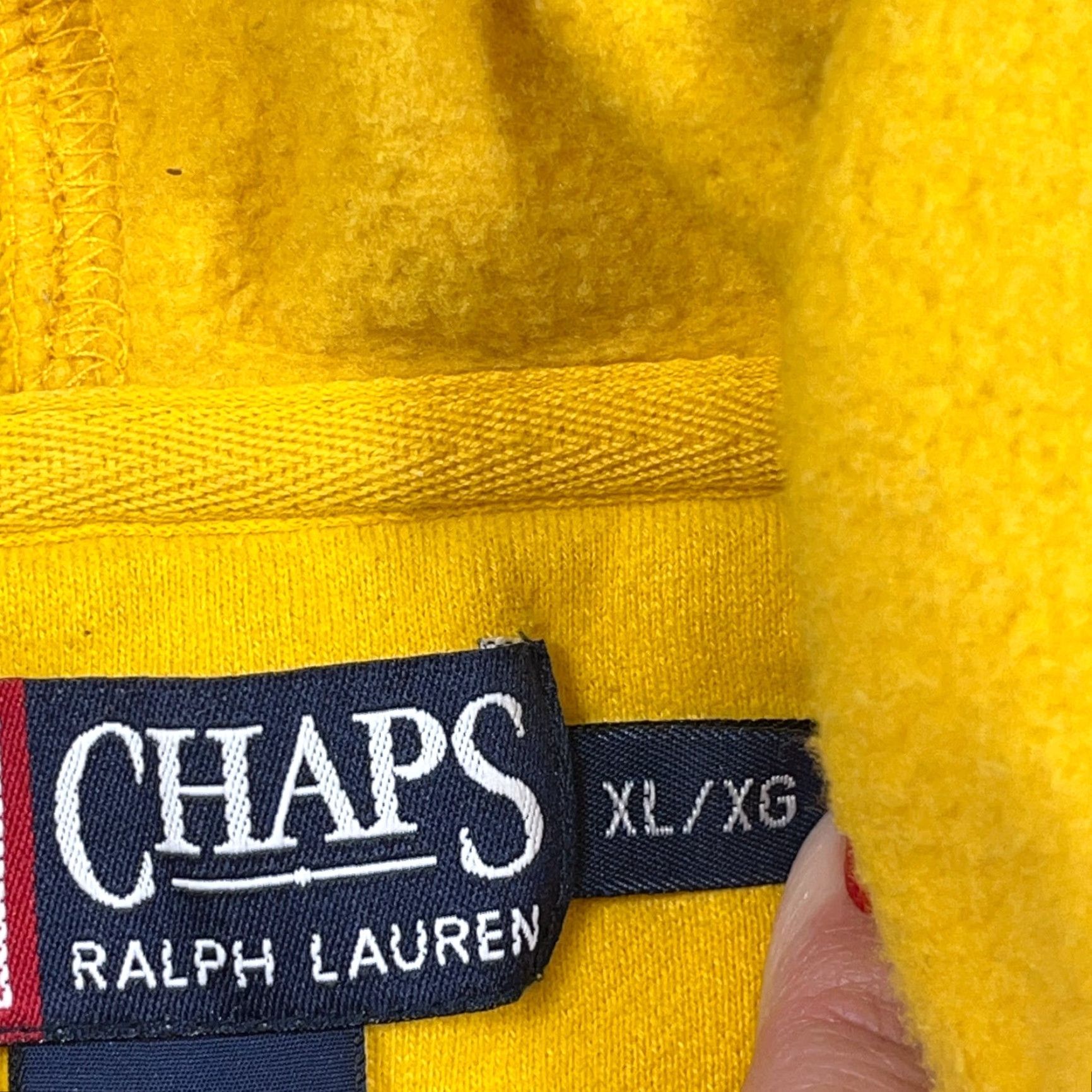 Chaps VINTAGE Chaps Ralph Lauren Hoodie Men XL Yellow Sweatshirt Script Spell Out Y2K Size US XL / EU 56 / 4 - 6 Thumbnail